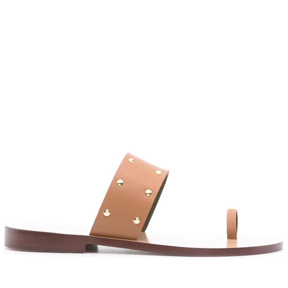 Maria Luca Stud-Detail Leather Sandals